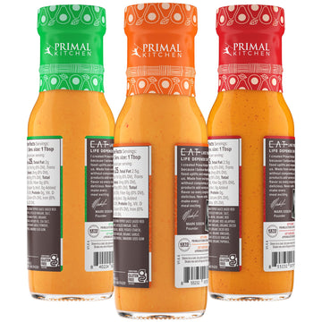 Primal Kitchen No-Dairy Buffalo Sauce Variety 3-Pack, Made With Real Ingredients Like Avocado Oil And No Cane Sugar Or Corn Syru