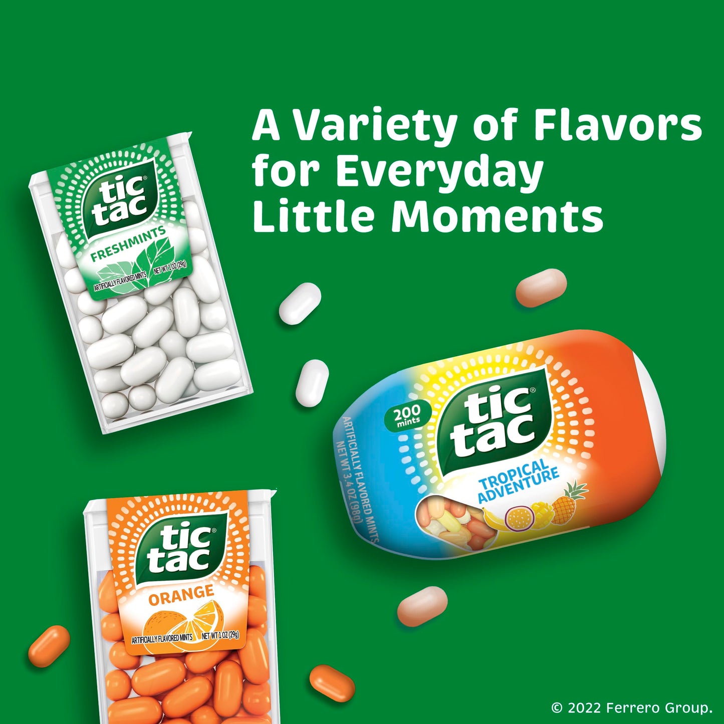 Tic Tac Freshmint Breath Mints, 12 Count, On-The-Go Refreshment, Stocking Stuffers, 1.7 Oz Each