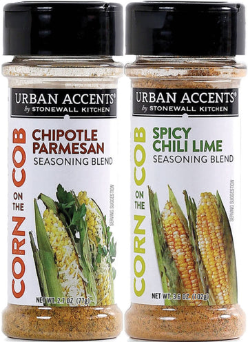Urban Accents Corn On The Cob Vegetable Seasoning, Chile Lime And Chipotle Parmesan (2-Pack)