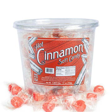 Stewart Old Fashioned Hot Cinnamon Candy Puffs | Red Cinnamon Candies Individually Wrapped Candy | Pure Cane Sugar Candy | Fat-Free, Cholesterol-Free, Gluten-Free | Made In Usa - 27 Oz Tub