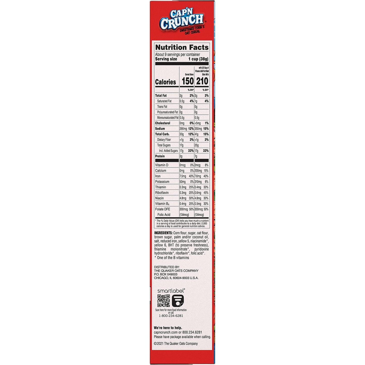 Quaker Captain Crunch Cereal, 12.6 Oz