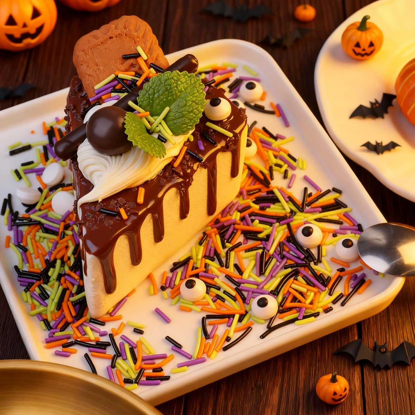 Halloween Sprinkles Mix with Edible Candy Eyes - Black Orange Purple Green Jimmies for Cake Decorating  Cookies  Cupcakes  Baking  and Halloween Party Supplies  Scary Theme Sprinkles