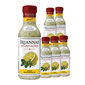 BRIANNAS - Citrus Mediterranean Marinade - Small Batch  Gluten Free  Vegan Marinade made with enhanced Ingredients - 12 oz. Bottles - 6 Pack