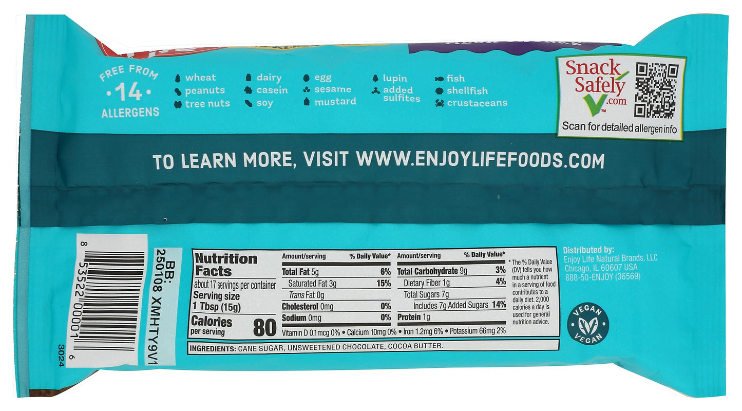 ENJOY LIFE Semi Sweet Mega Chunks, 9 OZ
