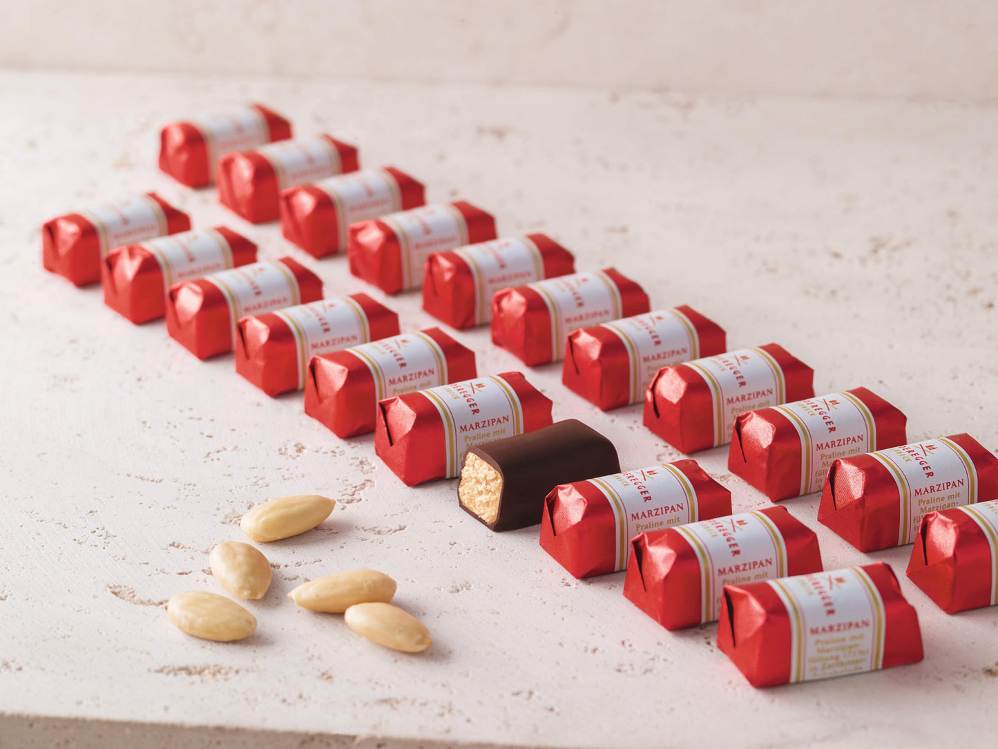 Niederegger Classic Marzipan Gift Box | Pure German Marzipan Covered in Crisp and Dark Chocolate | 8 Pieces Per Box | Kosher | 1