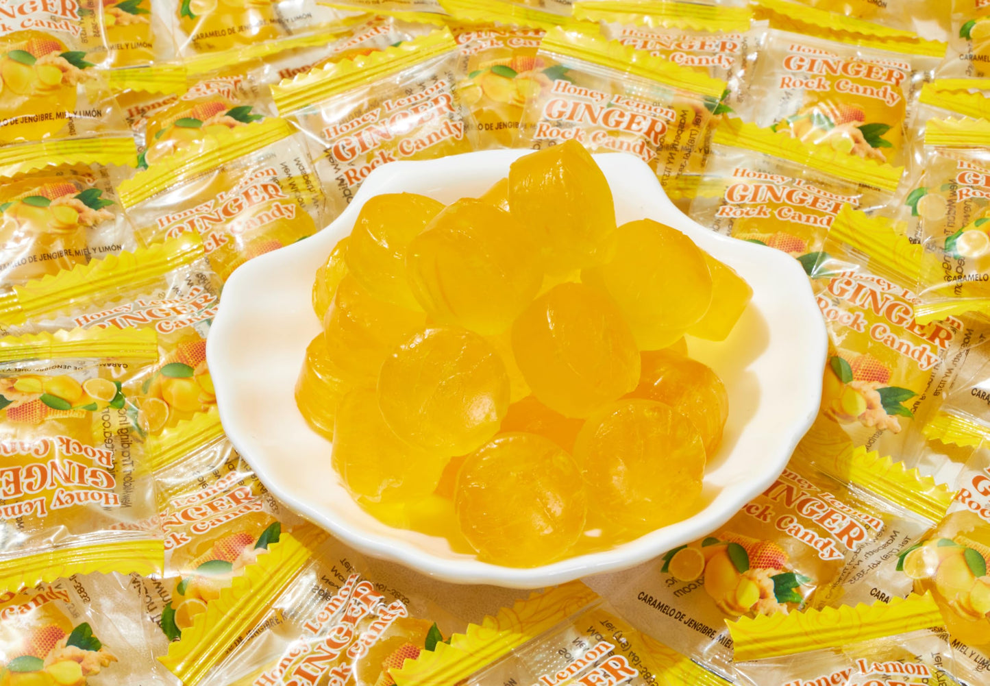 Gt Honey Lemon Ginger Rock Candy, 4.41 Ounce Bag, 6 Pack