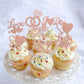 36 Pack Bridal Shower Cupcake Toppers Glitter Diamond Ring, Love I Do Cupcake Picks Miss To Mrs Bridal Shower Wedding Engagement Bachelorette Party Cake Decorations Supplies Rose Gold