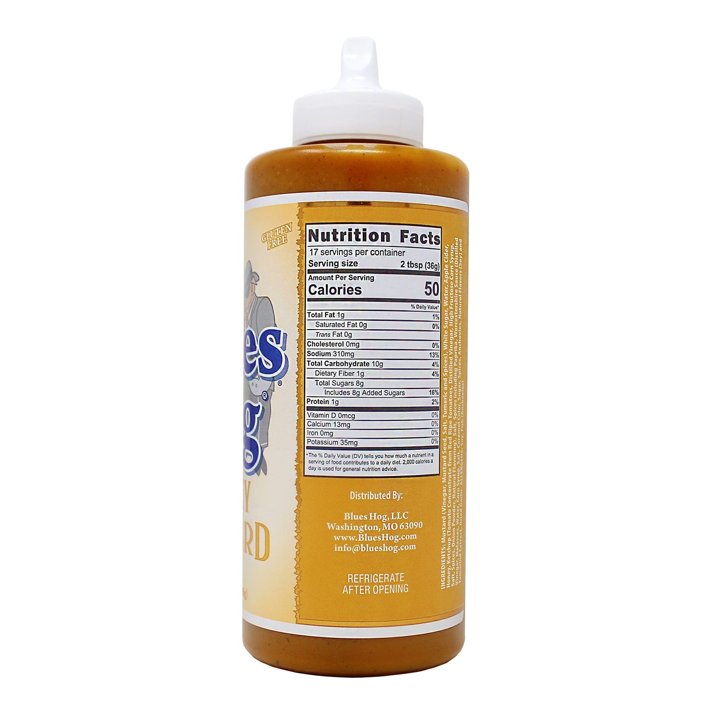 Blues Hog Honey Mustard Sauce, Sweet Honey & Zesty Mustard Gourmet Bbq Sauce Gluten-Free, Made In The Usa, 21 Oz