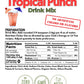 Gramzero All Natural Tropical Punch Zero Calorie Sugar Free Drink Mix, Great For Nutrition Club Loaded Tea, Stevia Sweetened