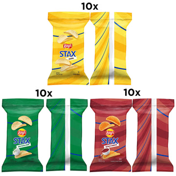 Lays Stax Potato Crisps, Variety Pack, 0.75 Ounce (Pack of 30)