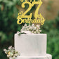 27 Birthday Cake Toppers-Gold Glitter, 27th Cake Topper for Men,27 Cake Topper For Women, 27th birthday decorations,27th Birthda
