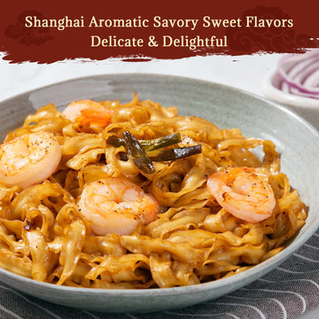 Noodology Soy Scallion Saucy Noodles Dishes, Shanghai Aromatic Savory Sweet Chinese Flavor, Hand-Sliced Thick Noodles Ramen, Sun