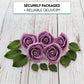 Global Sugar Art Peace Rose Sugar Cake Flower Lavender, 5 Count With Leaves By Chef Alan Tetreault
