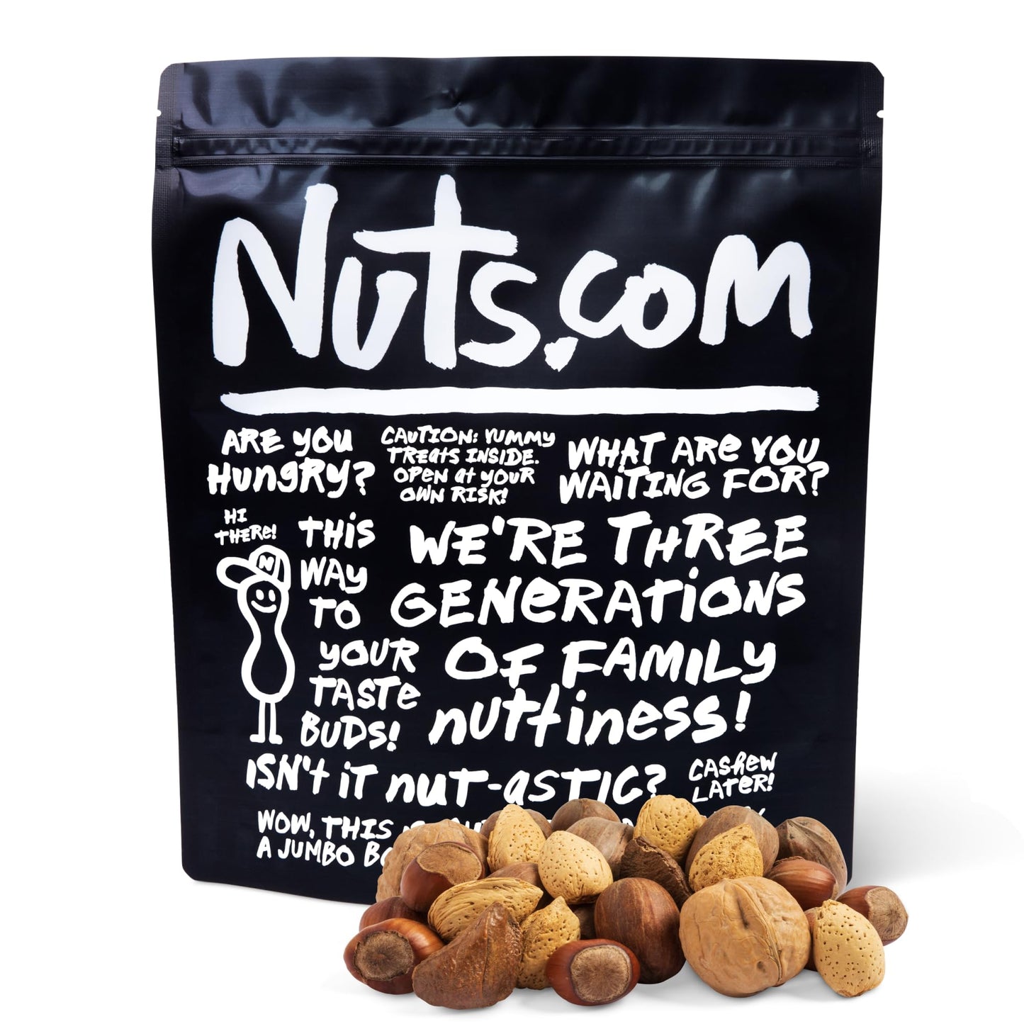 Nuts.Com - Mixed Nuts In Shell - 2 Lb Bag, Healthy Snack Sampler, Includes Premium Walnuts, Almonds, Hazelnuts, Pecans & Brazil