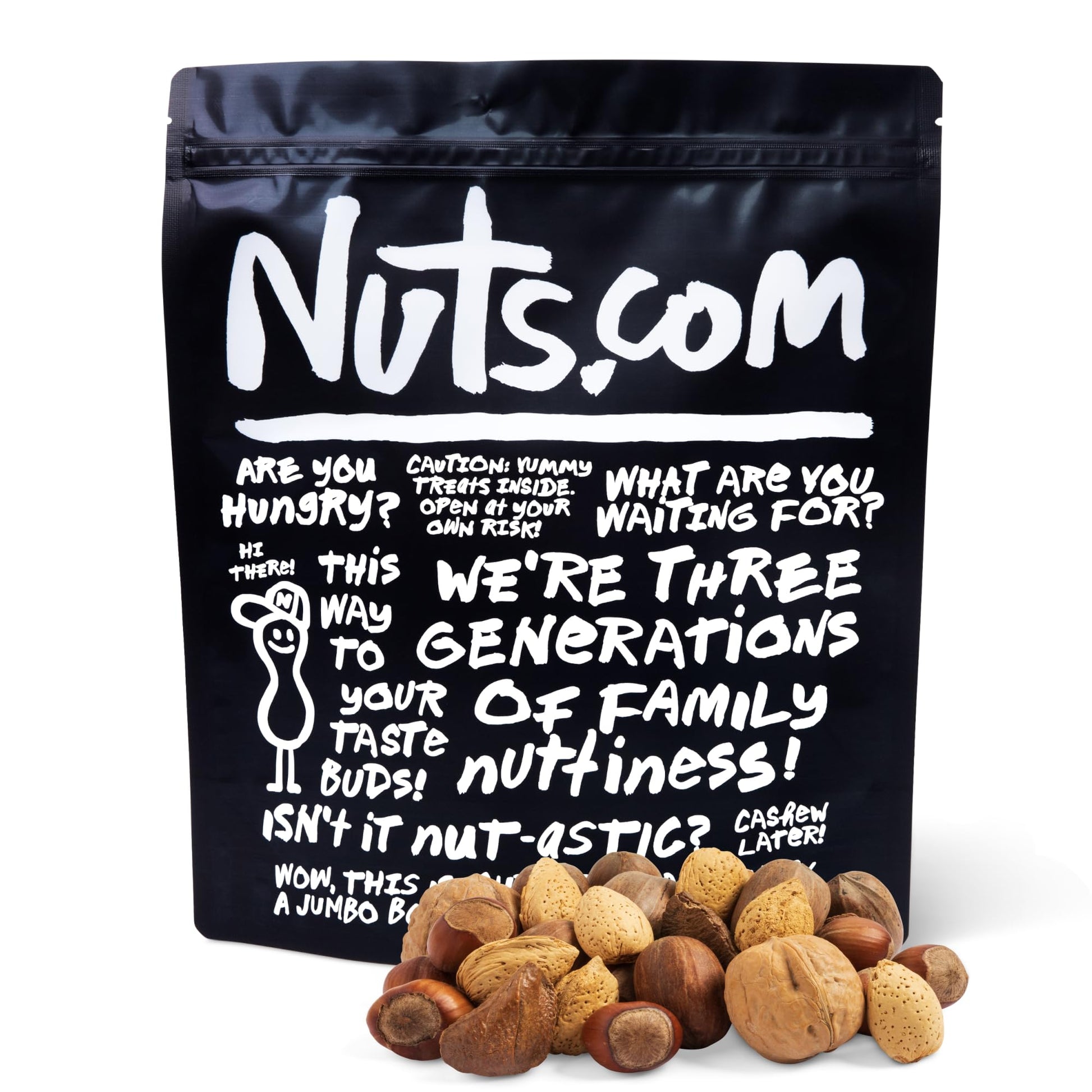 Nuts.Com - Mixed Nuts In Shell - 2 Lb Bag, Healthy Snack Sampler, Includes Premium Walnuts, Almonds, Hazelnuts, Pecans & Brazil