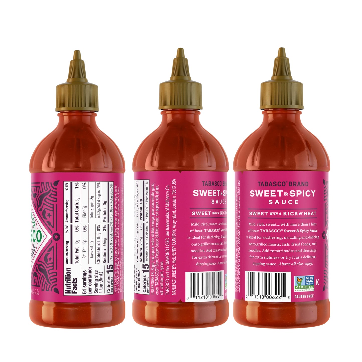 TABASCO Sweet & Spicy Sauce, 11 oz (Pack of 8), Kosher, Gluten Free, Non-GMO - Perfect for Flavoring & Marinades