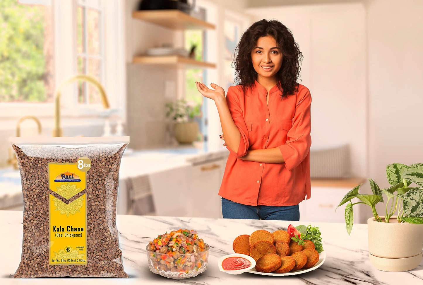 Rani Kala Chana (Desi Chickpeas Chana With Skin) 128Oz (8Lbs) 3.63Kg Bulk ~ All Natural | Gluten Friendly | Non-Gmo | Kosher | V