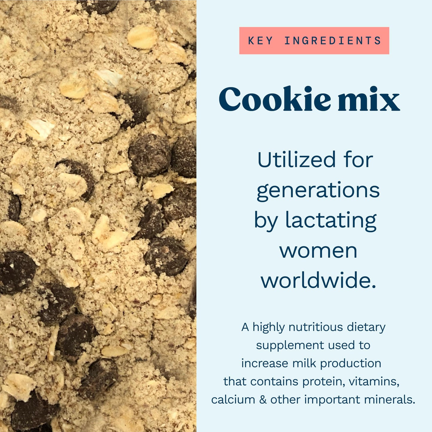 Mommy Knows Best Lactation Cookies Mix - Oatmeal Chocolate Chip, 16 oz, Model MKB-CM-OCC-16OZ
