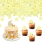 60 PCS Edible Star Cupcake Toppers Edible Stars for Cake Decorating Twinkle Star Cupcake Picks for Wedding Engagement Bridal Sho