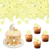 60 PCS Edible Star Cupcake Toppers Edible Stars for Cake Decorating Twinkle Star Cupcake Picks for Wedding Engagement Bridal Sho