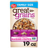 Post Great Grains Raisins Dates and Pecans Breakfast Cereal, Raisin Cereal with Sweet Dates and Granola Clusters, Non-GMO Projec