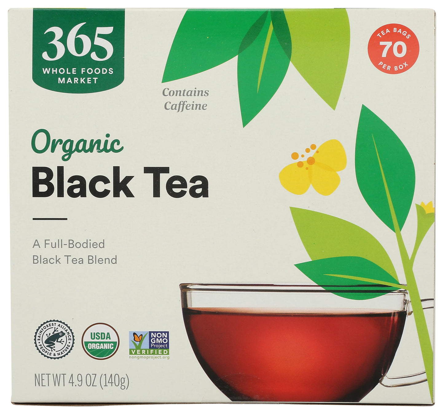 365 by Whole Foods Market  Organic Black Tea  Single-Serve Tea Bags  70 Count