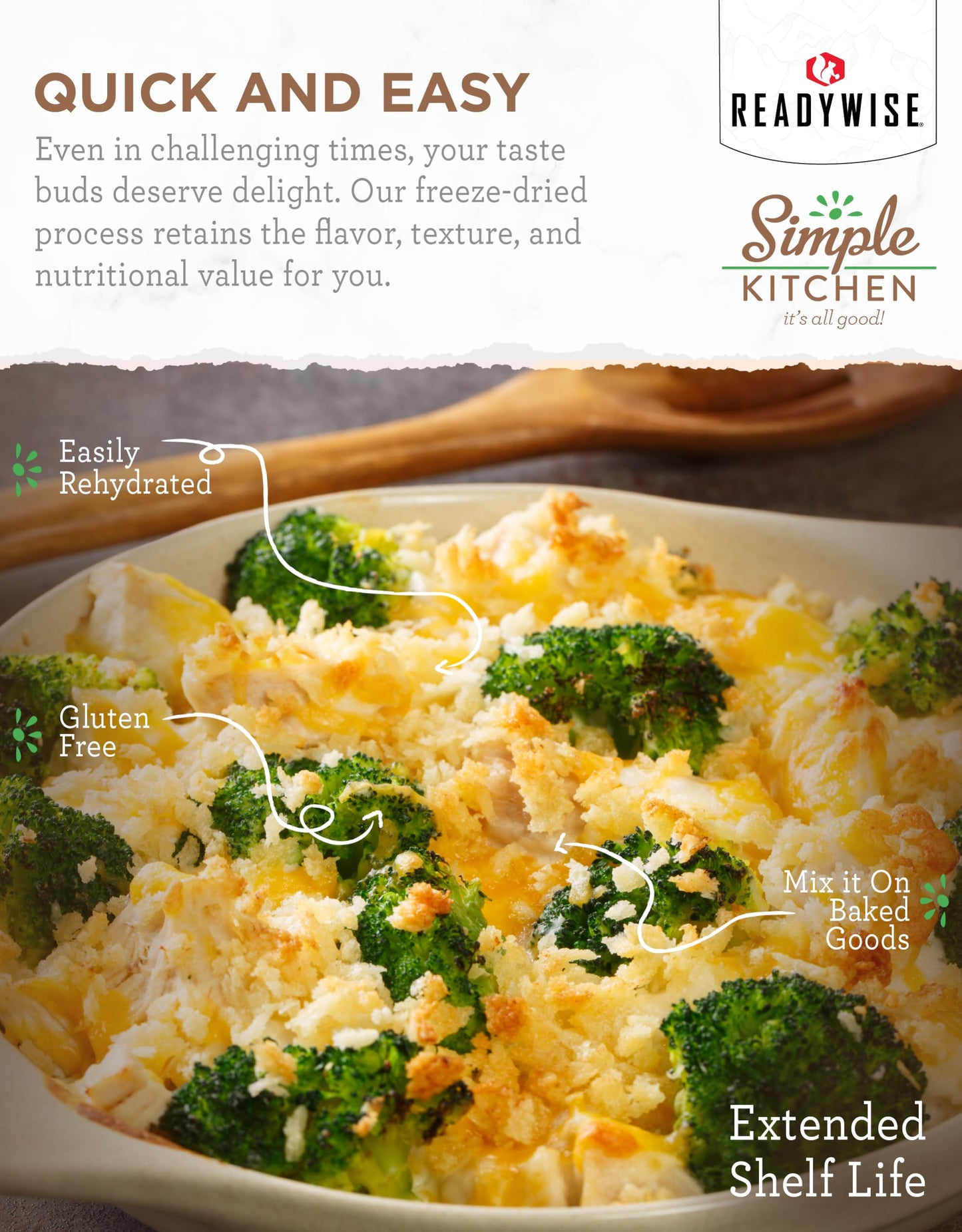 READYWISE - Simple Kitchen, Homestyle Mashed Potatoes, 45 Servings, MRE, Emergency Food Supply, Gluten Free, Mashed Potatoes, Ca