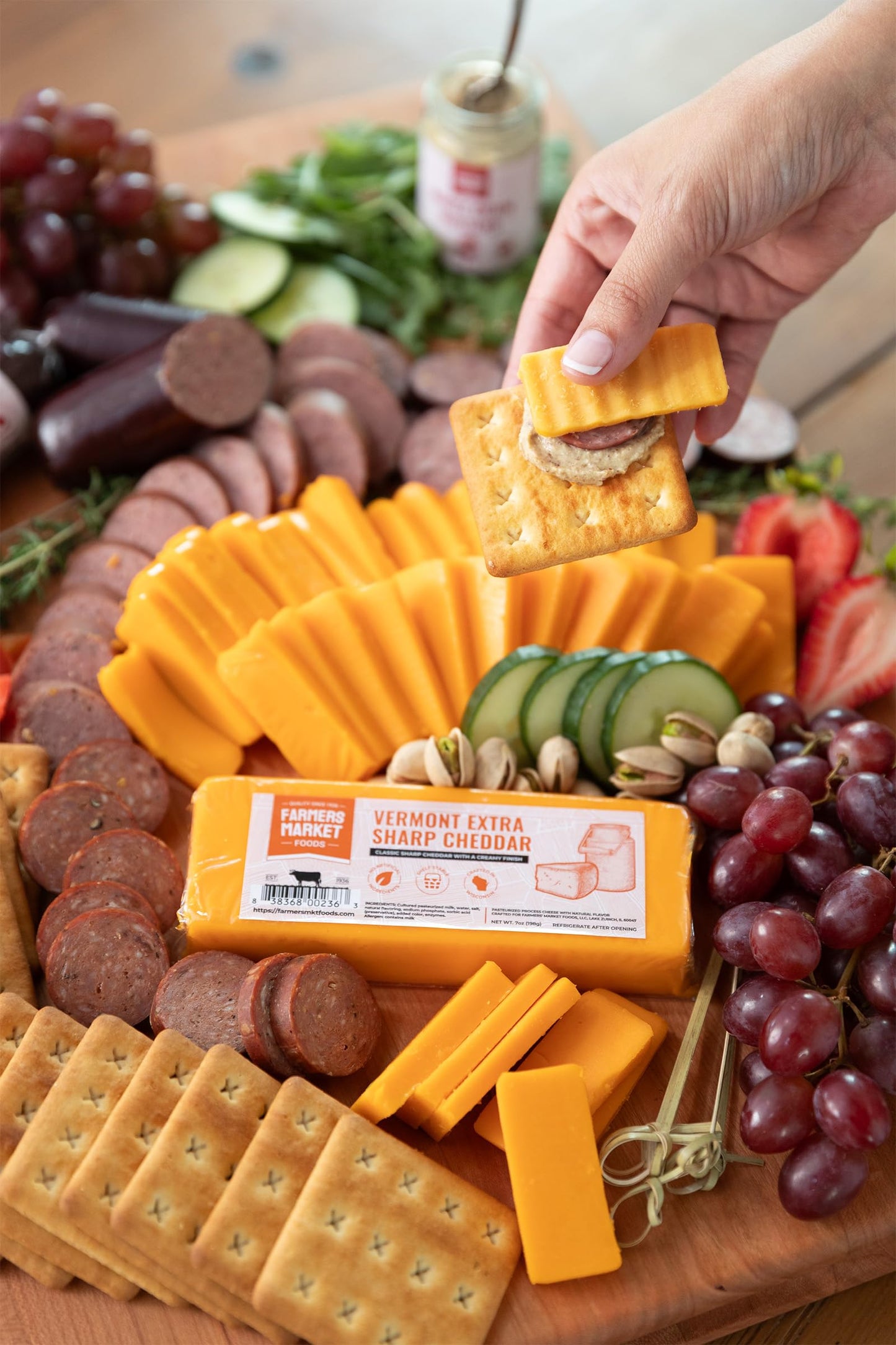 Farmers Market, Gluten Free, Keto, Paleo, Low Sodium, Zero Sugar, Wisconsin Cheese Gift Sets, 6 Count
