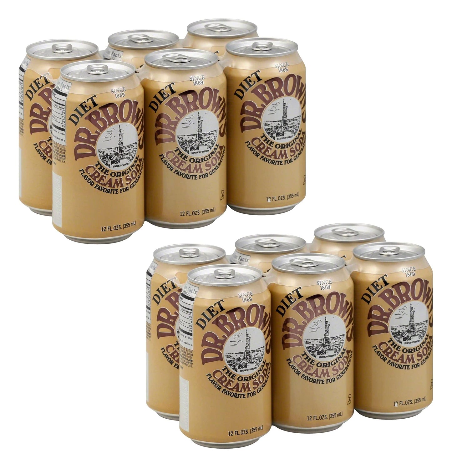 Dr. Browns Soda, Diet Cream Soda, 12Oz Cans Pack Of 12