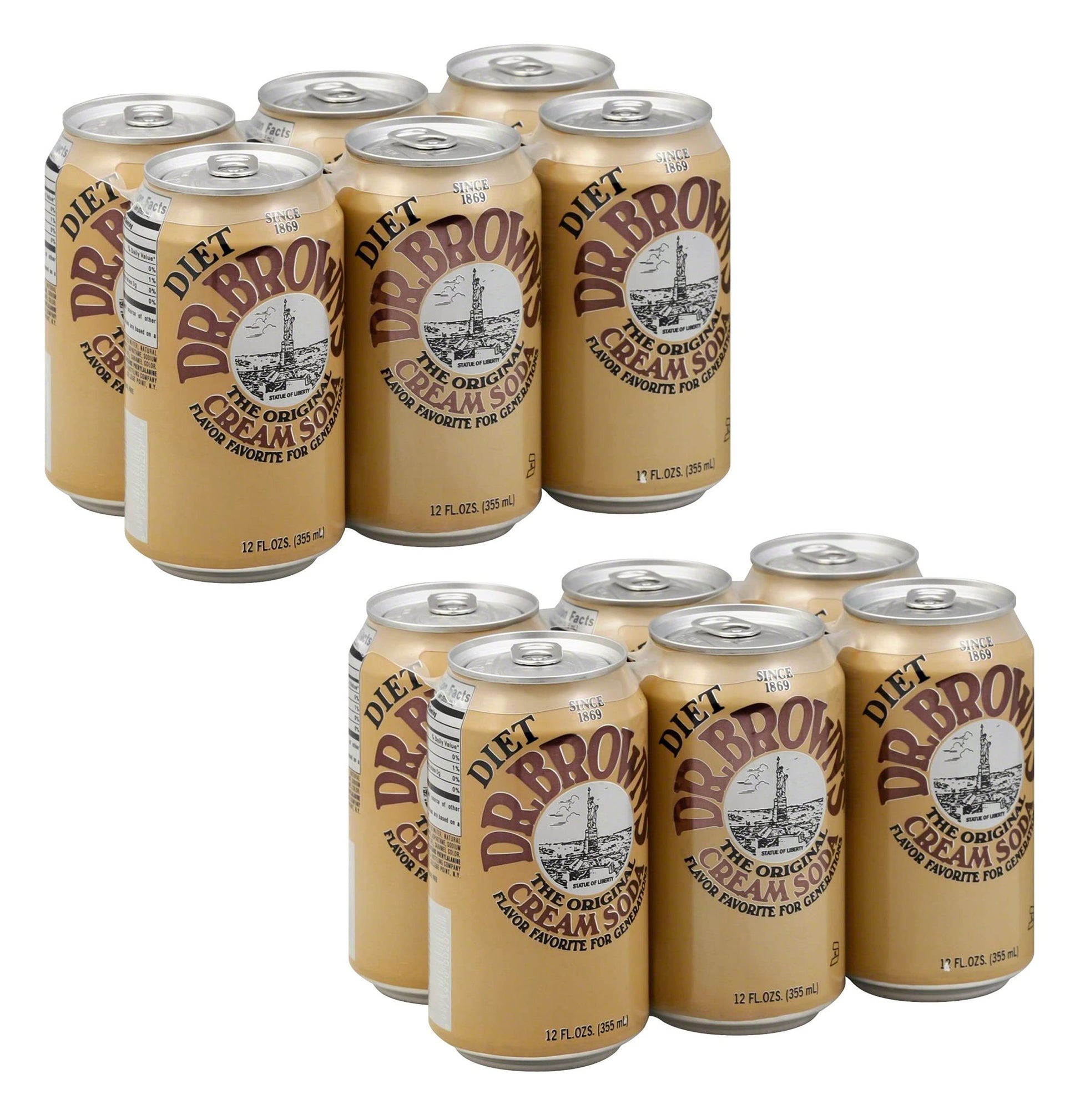 Dr. Browns Soda, Diet Cream Soda, 12Oz Cans Pack Of 12