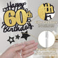 Happy 60Th Birthday Cake Topper, Black And Gold Glitter Cake Toppers, 60 Year Birthday Party Cake Decoration