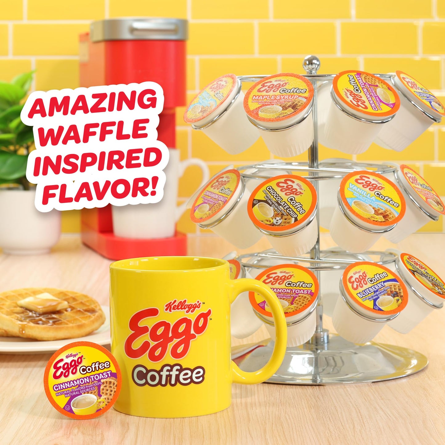 Eggo Cinnamon Toast Waffle Flavored Coffee Pods for Keurig, Fair Trade Certified, 40 Count