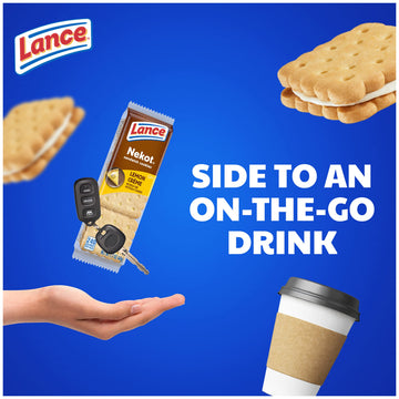 Lance Sandwich Cookies, Nekot Lemon Creme, 8 Individually Wrapped Packs, 6 Sandwiches Each