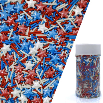 Mixed Red & Blue & White Pearls Sprinkles Edible Stars Cake Decorating Stars Cake Decorations Cupcake Toppers Cookie Decorating 