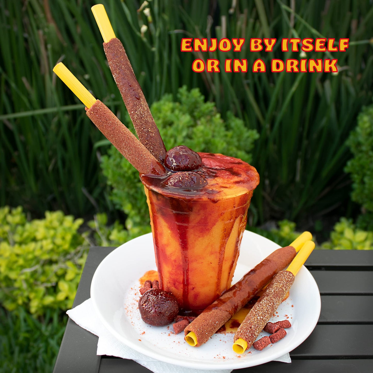 Zumba Pica Tamarindo Straws - 10 Count (9.2 oz) - Authentic Mexican Candy Sticks - Sweet Tamarind Flavor - Ideal for Micheladas