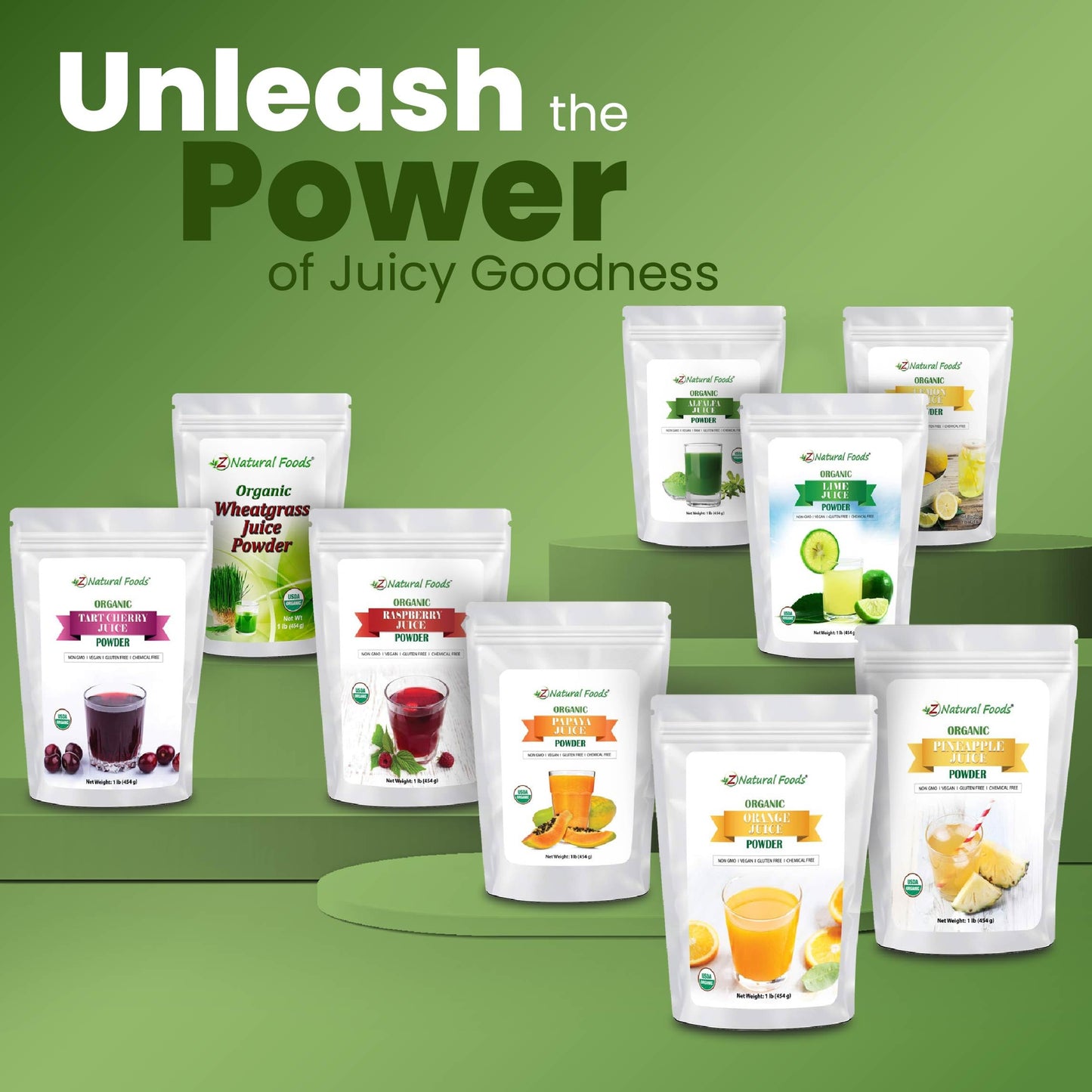 Z Natural Foods Organic Blueberry Juice Powder - Non-GMO, Gluten-Free, Vegan, 16 oz