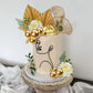 DRWATE 20 PCS Cake Toppers Set, Abstract Lady Face Lines & Ginkgo Leaves, Acrylic, Gold, Multicolor, Model GCMGL10023