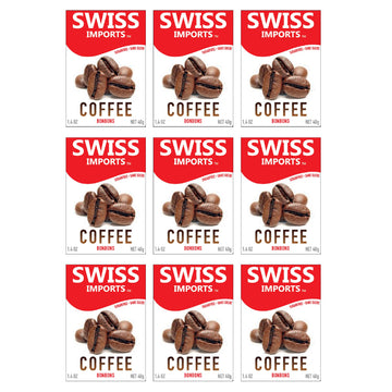 Swiss Imports Sugar Free Bonbons Hard Candy Drops, Coffee, 1.4 Oz/ 40G Box, 9 Pack