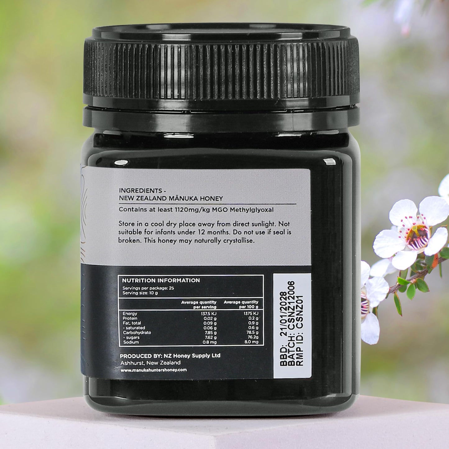 Manuka Hunters Manuka Honey UMF 24+/MGO 1120+ - 100% Pure Natural Sweetener - 8.8oz Jar - Gluten & Dairy Free