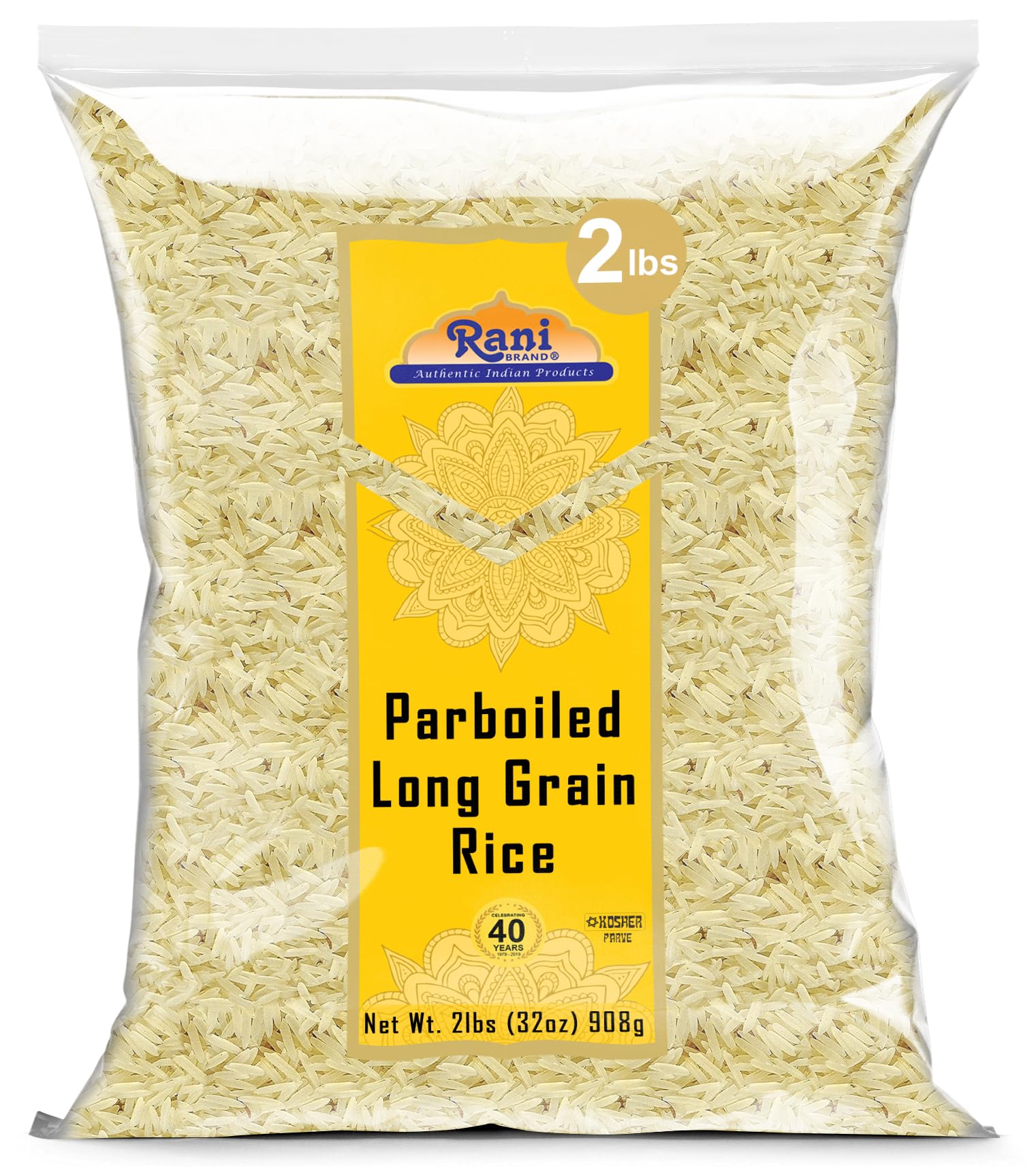 Rani Parboiled Long Grain Rice 32oz (2lbs) 908g ~ All Natural | Gluten Friendly | Vegan | Non-GMO | Kosher | Product of USA