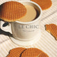 Le Chic Patissier 50 Caramel & Vanilla Stroopwafels Soft Toasted Pack of 5 (11.11oz each) Original Dutch Caramel Waffle Recipe n