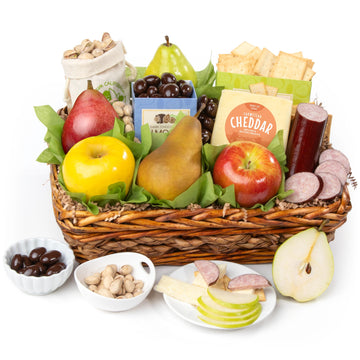 Fruit, Cheese & Meat Classic Gift Basket by Fruitfully For Father's Day, Birthday, Thank You, Sympathy