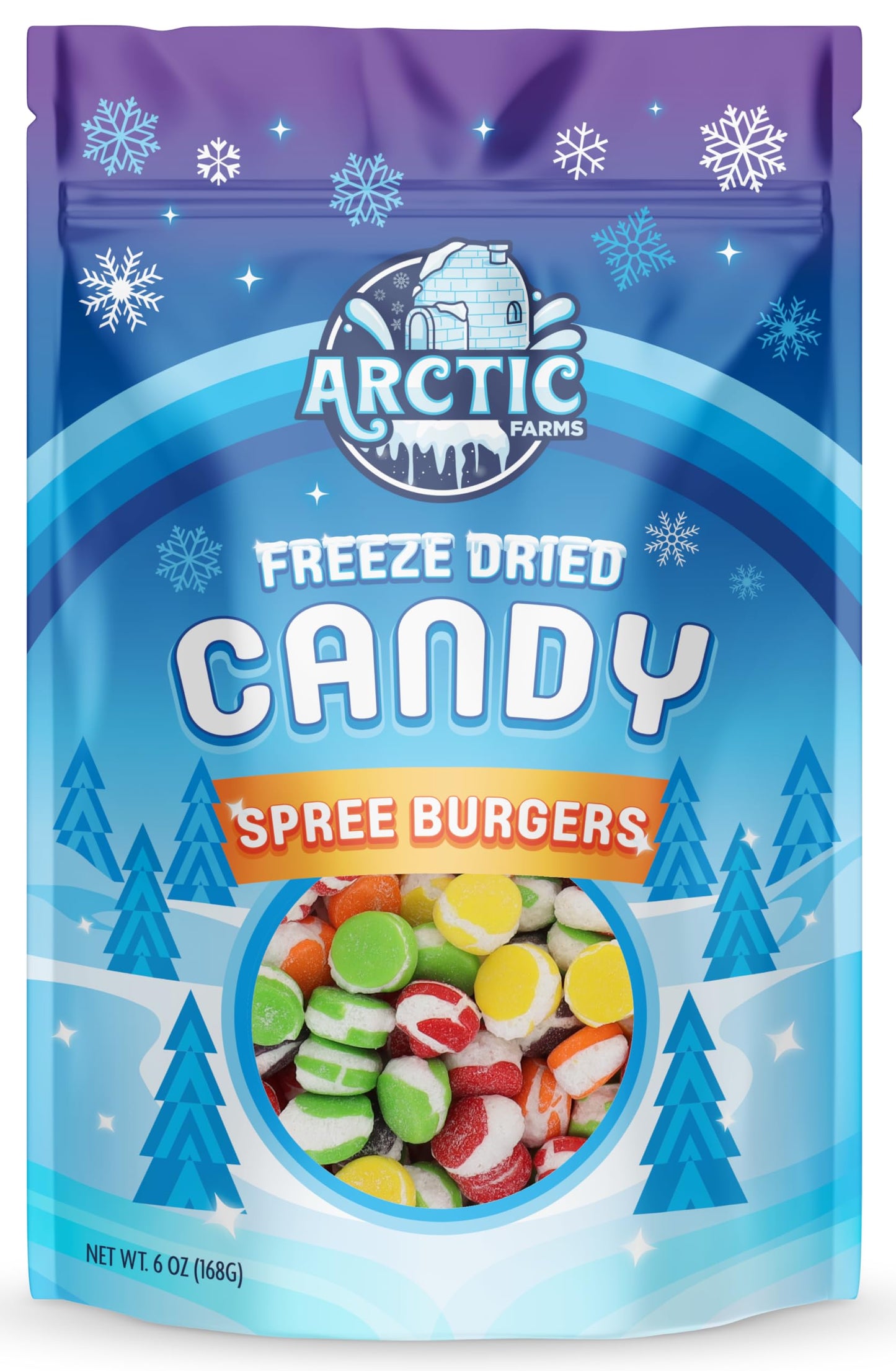 Arctic Farms Freeze Dried Candy Spree Burgers Candies 6Oz Bagged And Boxed (6Oz)