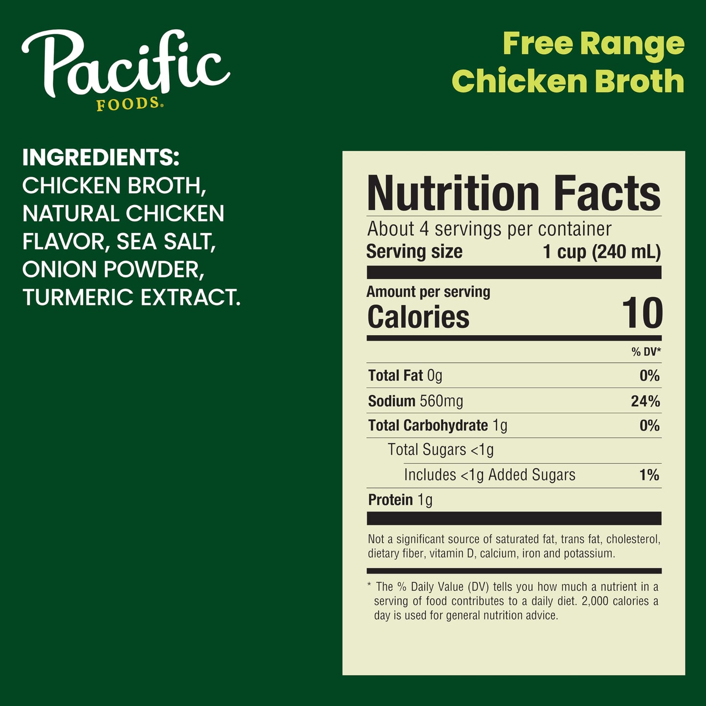 Pacific Foods Free Range Chicken Broth, 32 Oz Carton (Pack Of 12)