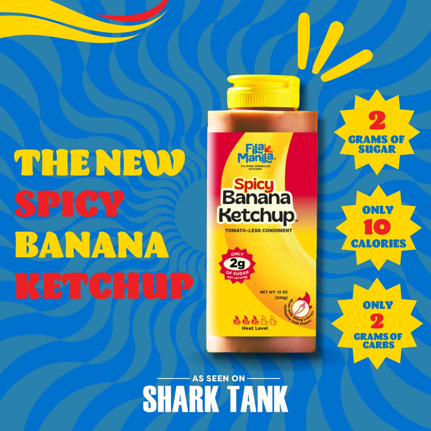 Fila Manila Banana Ketchup - Filipino Sauce & Condiment, Mild, Vegan, No MSG, No Sugar Added, Gluten Free, Dairy Free, Made in t