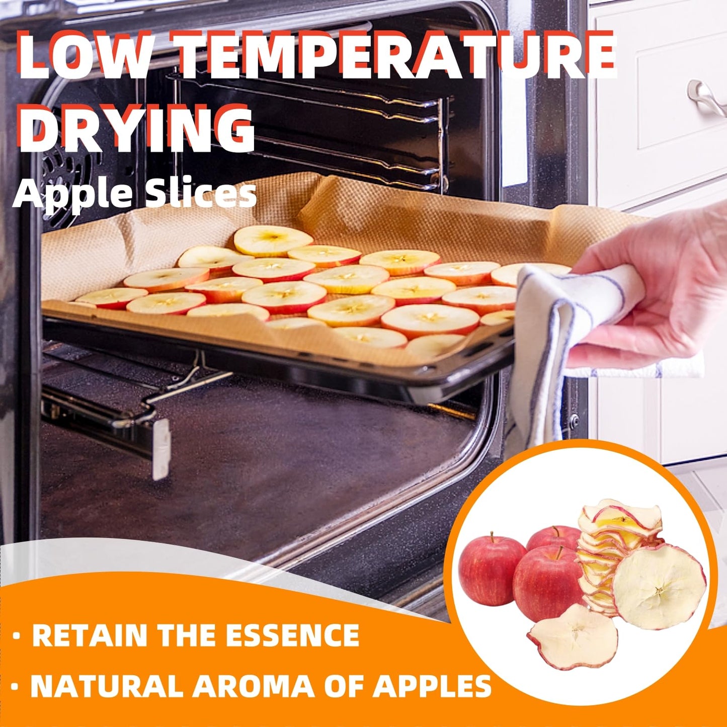 Natural Premium Dried Apple Slices 1.06Lb,Dried Apples Slices No Addition,Dried Fruit Tea,Apple Chips Snack,For Cocktails,Simmer