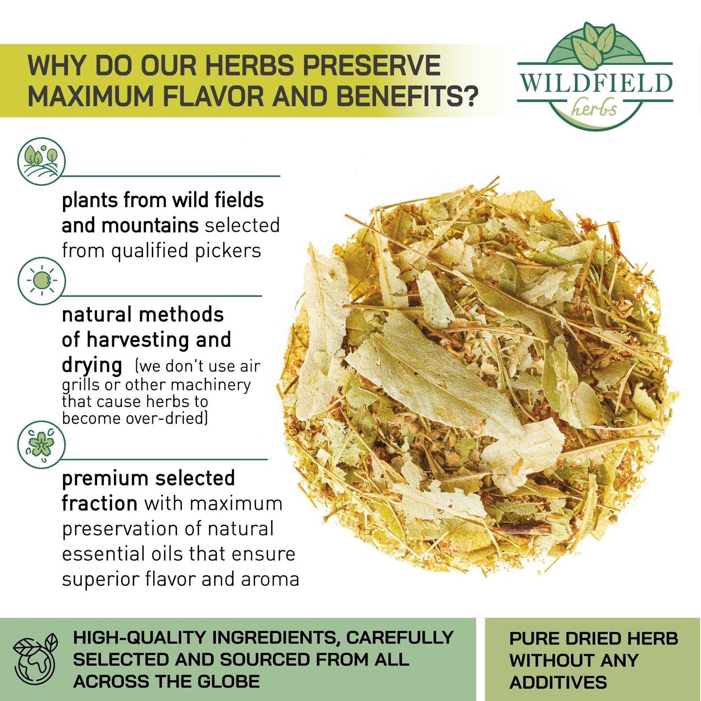 1.8 Oz. Linden Tea Dried Linden Flower Tea Herbal (Tilia Cordata) - 50G Linden Flowers Tea Herb Lipa