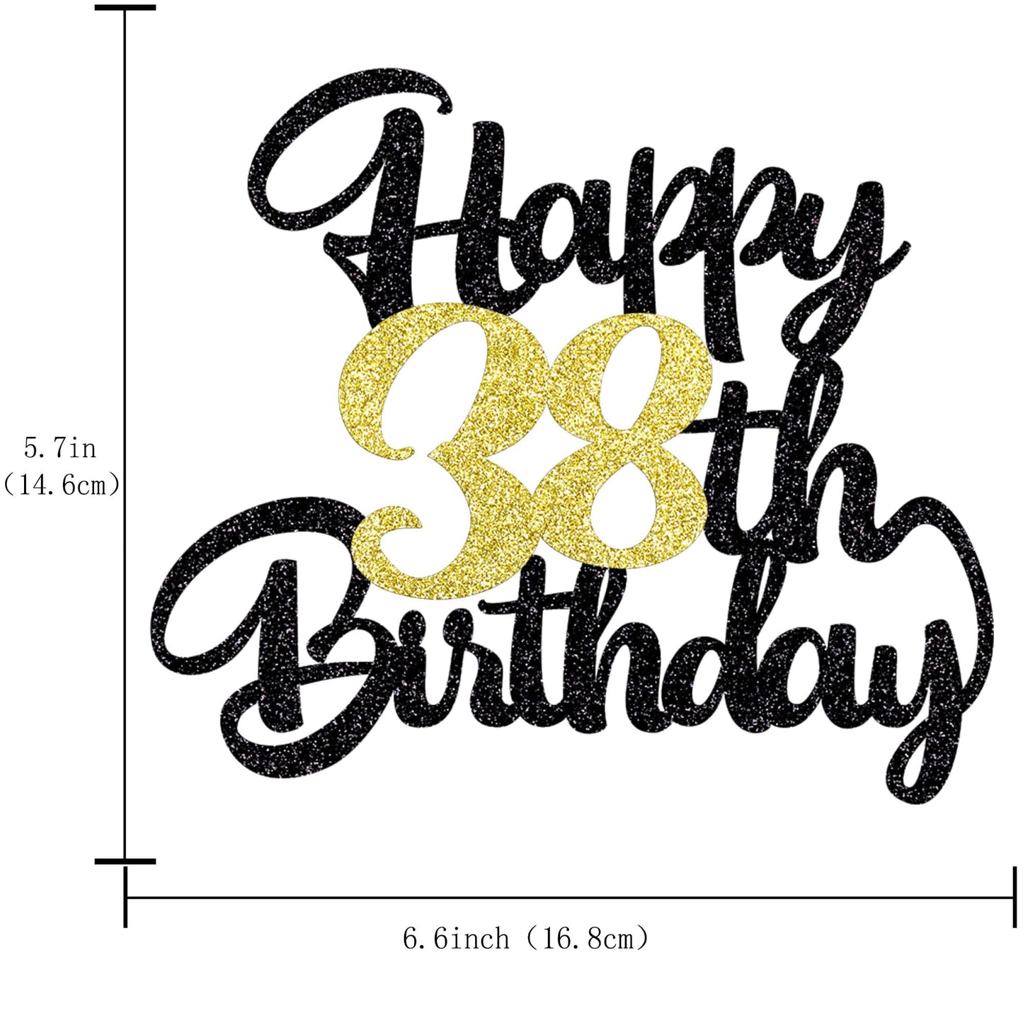 Klionjor 38Th Happy Birthday Cake Topper Happy Birthday Cake Decoration 38Th Birthday Party Decoration Gift Plugin (38)
