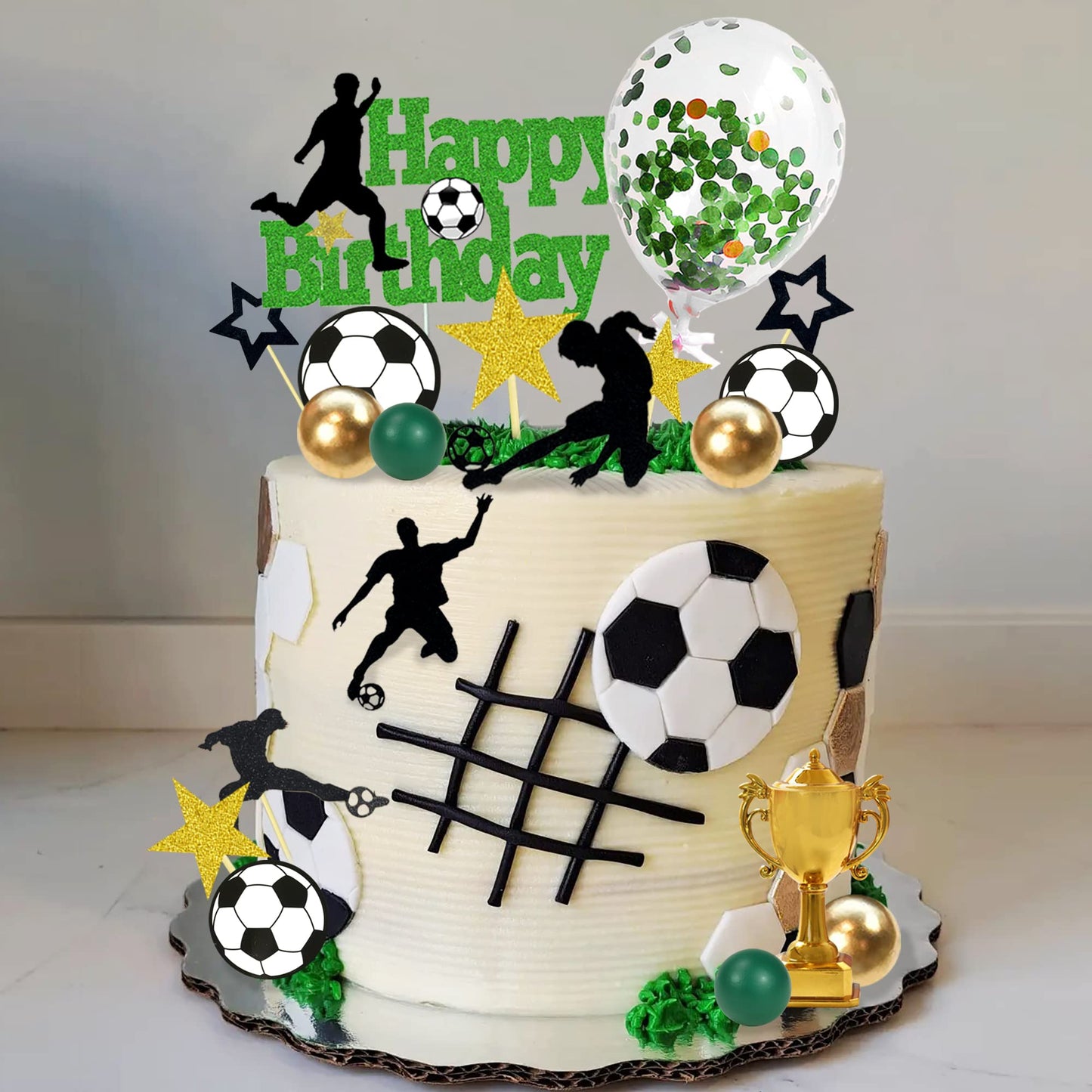 31 Pcs Soccer Cake Topper Decorations Soccer Ball Player Cake Decorations For Soccer Football Theme Birthday Sport Party Supplie