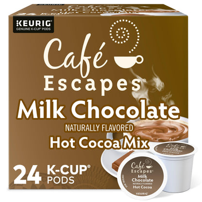 Caf   Escapes Milk Chocolate Hot Cocoa Keurig Single-Serve K-Cup Pods, 24 Count